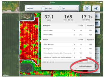 FieldView™ yield analysis tools make every field a test plot with field region analysis and reports.